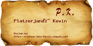 Platzerjanó Kevin névjegykártya